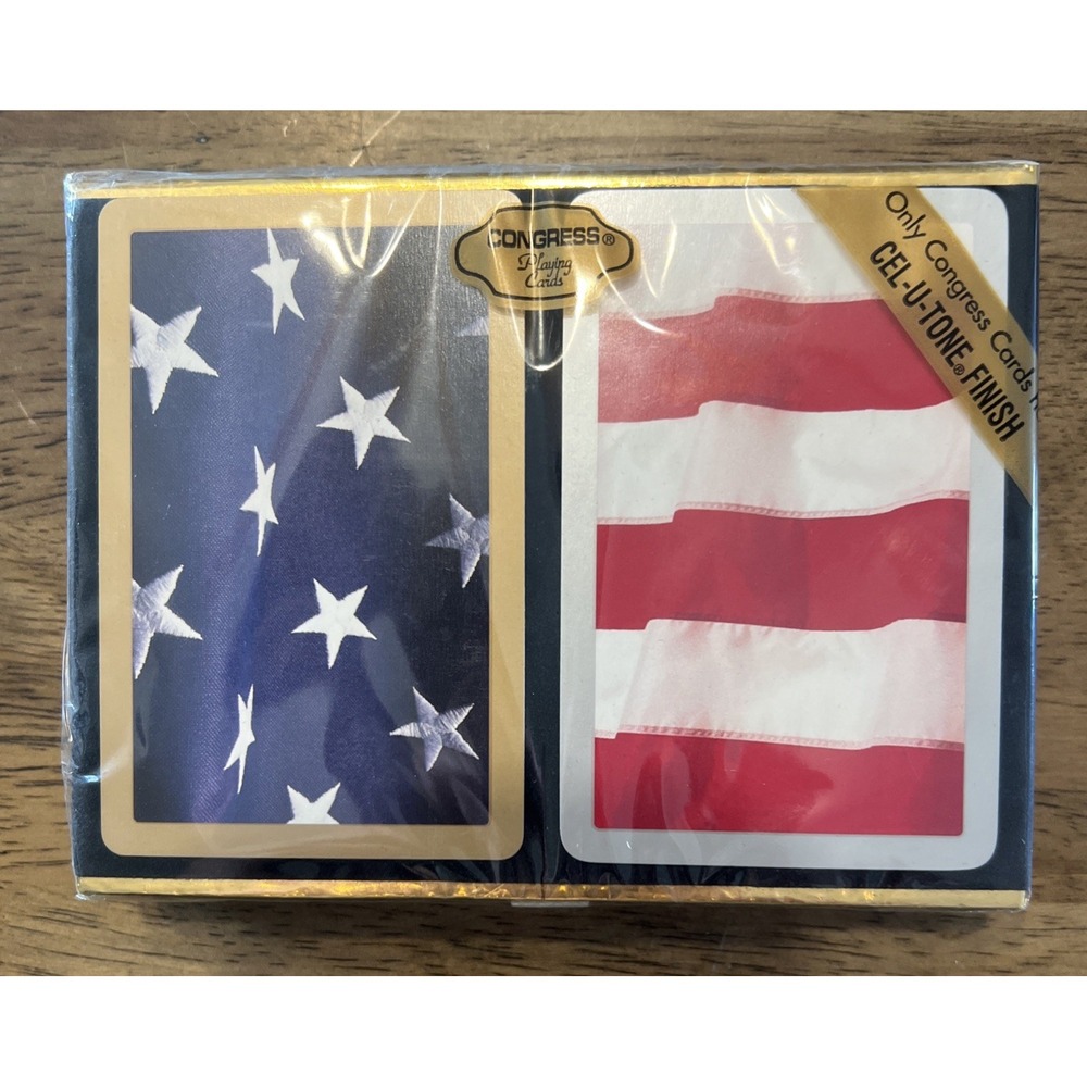 Vintage Congress Double New Sealed 2 X Pack Playing Cards Cel-U-Tone